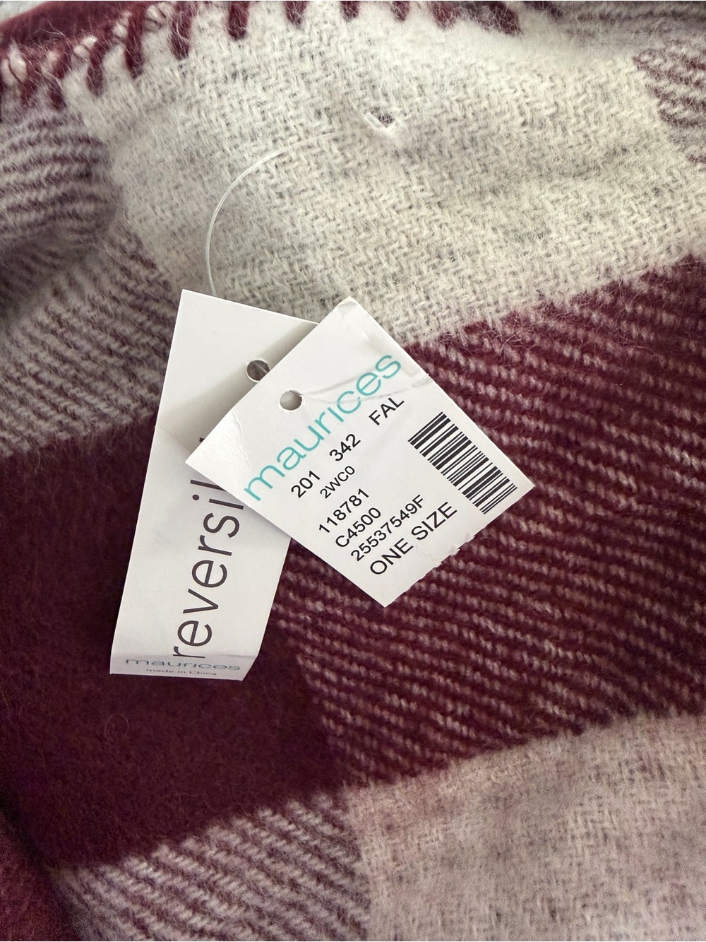 NWT Maurice’s Southwestern Aztec Knit Reversible Tie Poncho Shawl - Picture 8 of 9